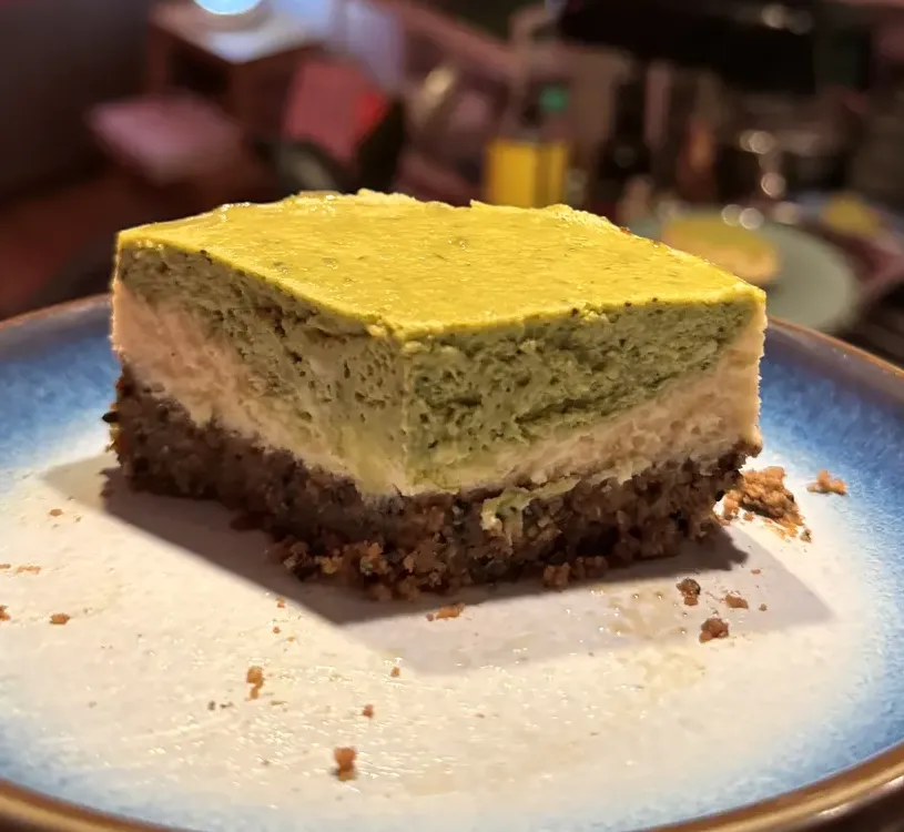 sesame matcha cheesecake